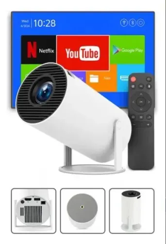 Projetor Hy300 Suporta 4k 1080p Wifi 6 Android 11 Portátil. Cor Branco