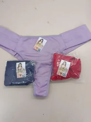Kit 3 Calcinhas Tanga Microfibra Lisa Básica Conforto Feminina Tam GG