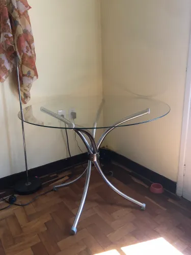 Mesa tampo de vidro