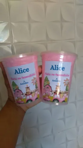 Algodão Doce personalizado no copo