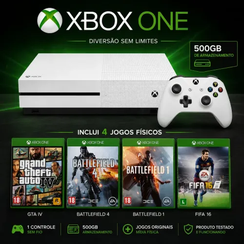 XBOX ONE MAIS JOGOS ORIGINAIS