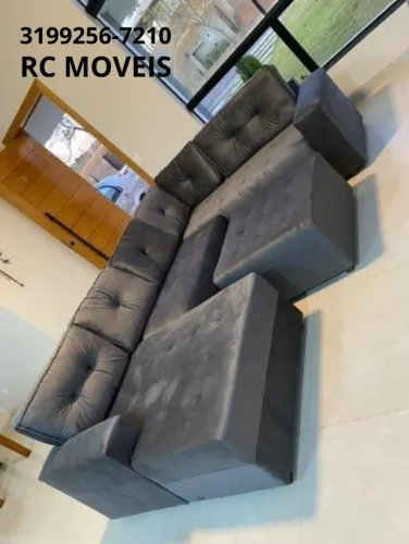 Sofá Modulado Toro em Suede | Conforto e Estilo para Grandes Espaços