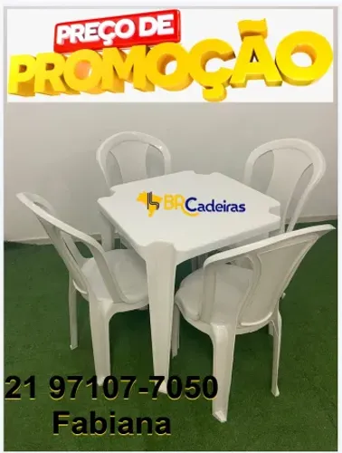 Conjunto de plastico completo (mesa+cadeiras)
