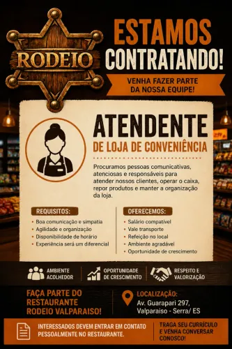 ATENDENTE DE LOJA DE CONVENIENCIA