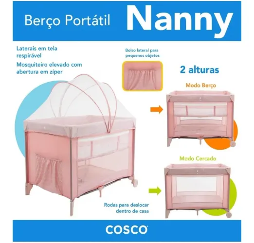 Vendo berço mosquiteiro em ótimas condições marca cosco