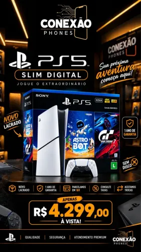 PLAYSTATION 5 SLIM NOVO LACRADO ACEITO TROCAS PARCELAMOS EM 18X