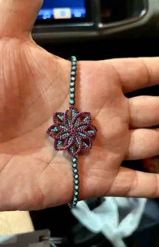 Belíssima pulseira prata 925 com ródio nego