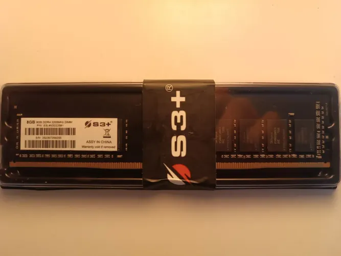Memória RAM S3+ 8GB DDR4 3200MHz p/ PC Desktop - Nova / Perfeita