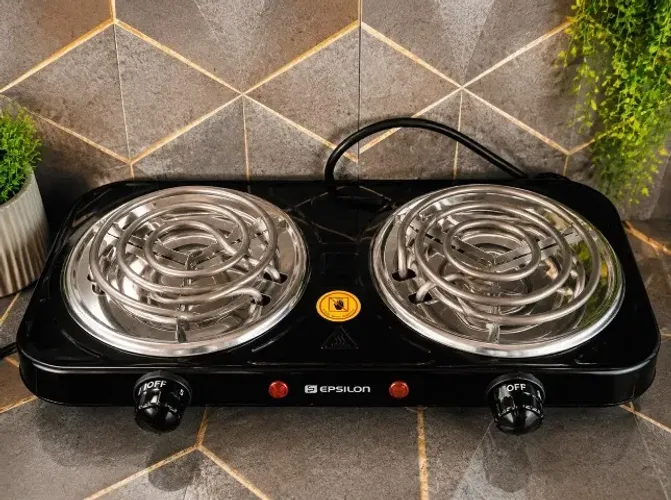 Fogão Fogareiro 2 Bocas Elétrico 2000w Fogão Cooktop Portáti Cor Preto