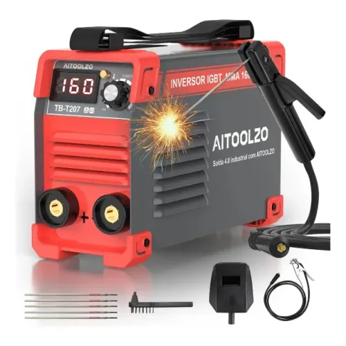 Máquina De Solda Inversora 160A IGBT Profissional 220V Completa Com Máscara