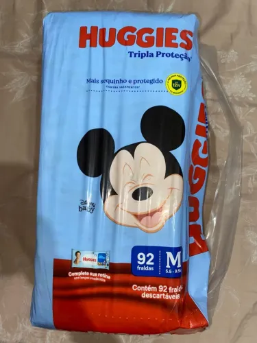 Fraldas Huggies Tripla Proteção - 92 Unidades - R$70