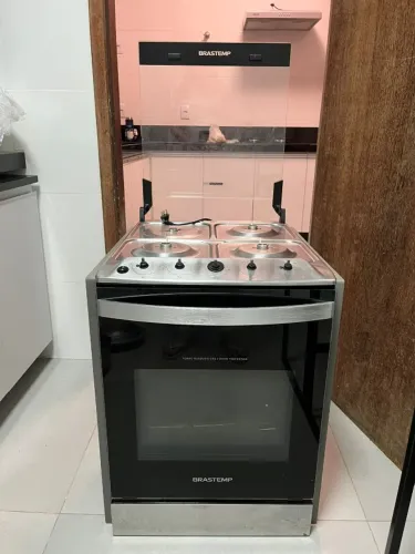 Fogão Brastemp 4 Bocas de Embutir Inox com Dupla Chama e Grades Individuais
