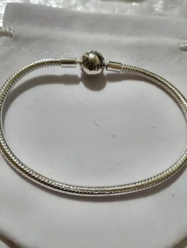 Pulseira/Berloqueira fecho bolinha em Prata 925 - 19cm