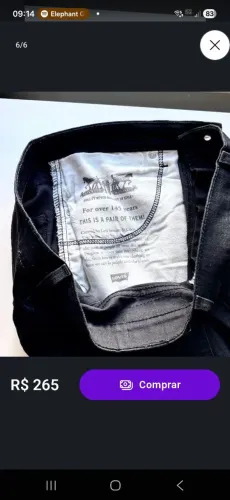 Calça jeans Levis slim tam 40