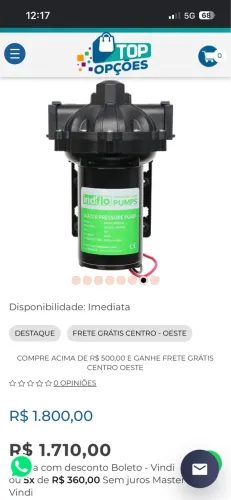 Bomba de agua elétrica alta pressão