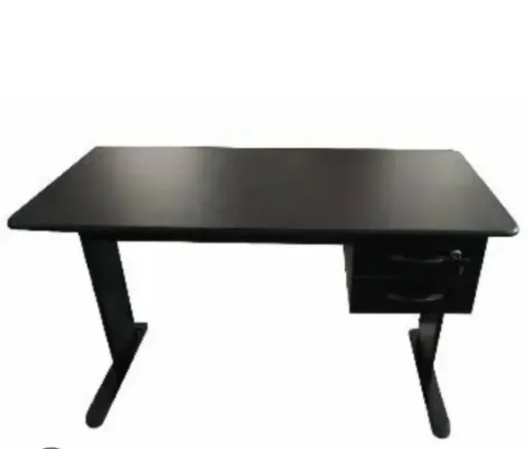 Mesa escritório duas gavetas preta
