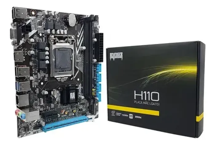 Placa Mãe  Lga1151 G-h110 Micro Atx Hdmi  Ddr4 PretoPlaca Mãe Micro Atx Hdmi  