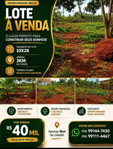 lote quitado aceito moto como parte do pagamento 