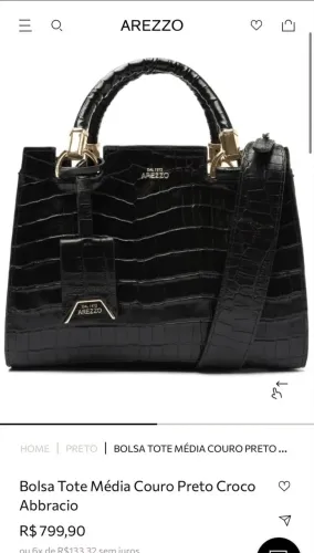 Linda bolsa Arezzo couro crocodilo 