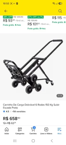 CARRINHO DE CARGA DOBRÁVEL 150 KG