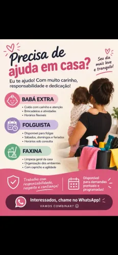Babá folguista/faxineira