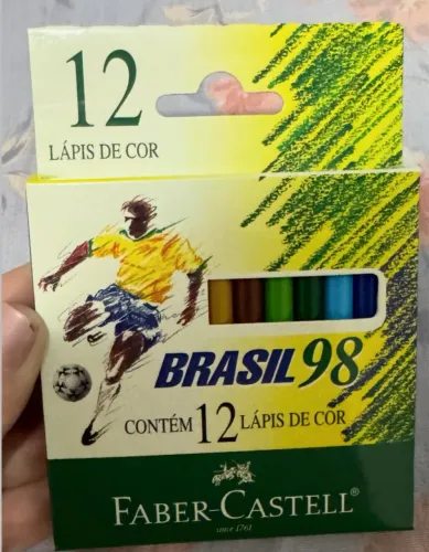 Mini caixinha raríssima de 12 cores Faber Castell Copa de 98 Brasil