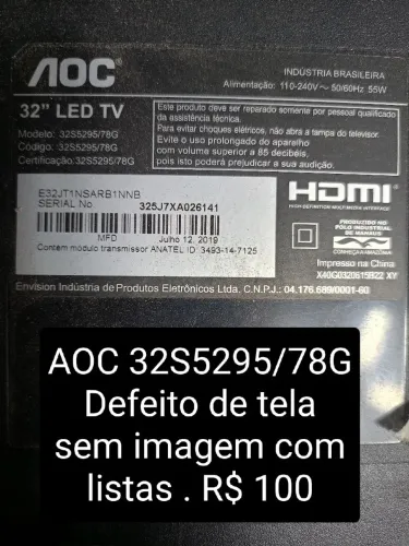 TV AOC 32 Defeito de tela