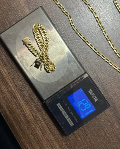 Corrente e pulseira ouro