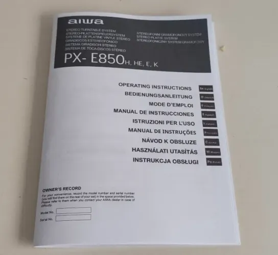 Manual De Instruções Toca Disco Aiwa Px-e850 9 Idiomas