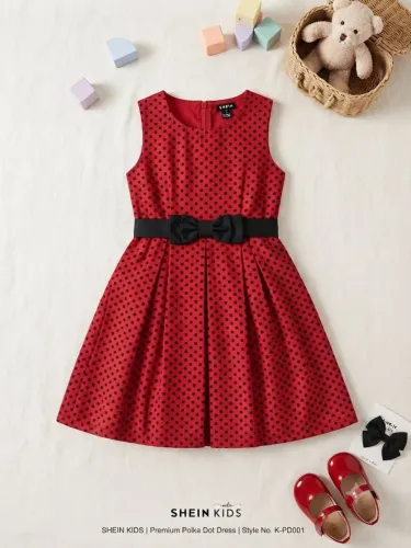 Vestido Infantil Joaninha  - Tamanho 6-8 Anos