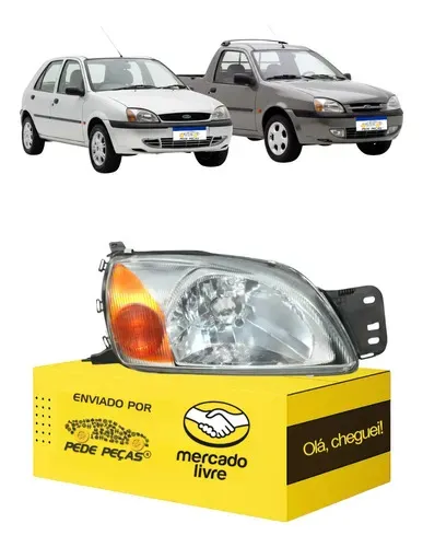 Farol Fiesta Courier 2000 01 02 03 04 05 06 07 08 A 13 L.d Direito/passageiro