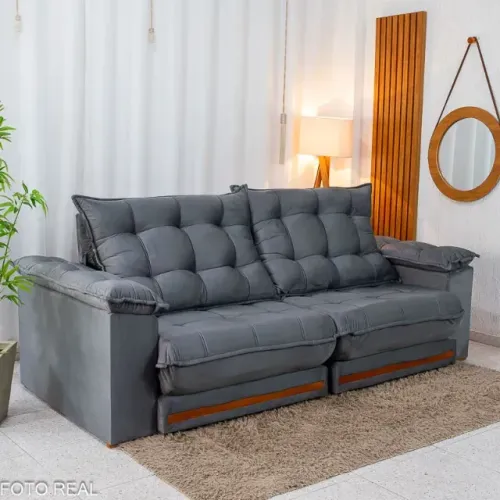 Sofá Retrátil e Reclinável Barcelona 2.50m D33 Produto Novo! Pronta Entrega!