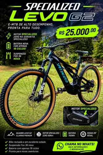 Bike Specialized Levo G2 com motor e bateria Zero na garantia!!