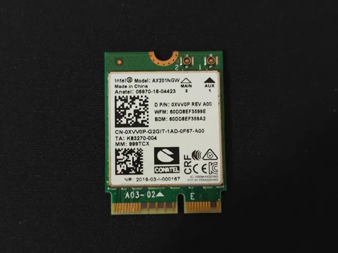 Placa De Rede Wifi 6E + Bluetooth Intel AX201NGW (Novo!)