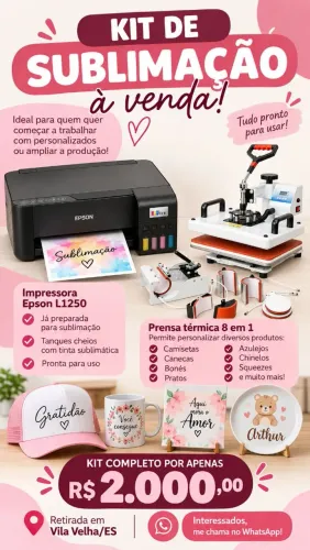 Kit Sublimação Impressora + Prensa com resistências novas
