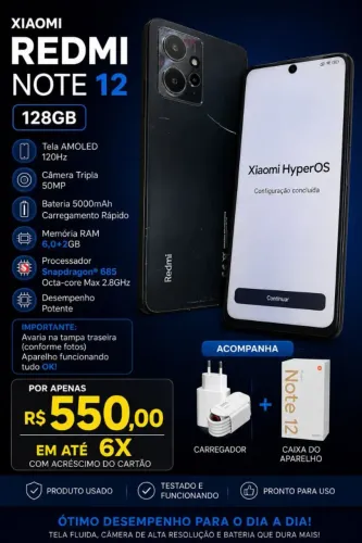 Celular xiomi note 12 