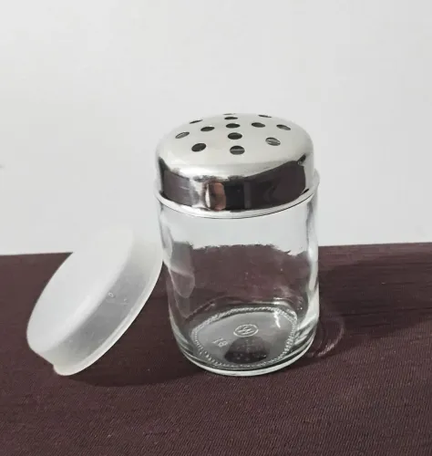 Porta Queijo Parmesão de Vidro e Aço Inox