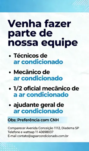 Vagas no setor de ar condicionado
