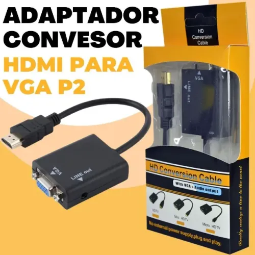 ? ADAPTADOR CONVERSOR HDMI PARA VGA ? Entrega GRÁTIS em Campo Grande - MS