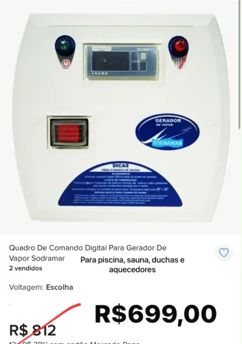 Quadro de Comando Digital para Gerador de Calor Sodramar