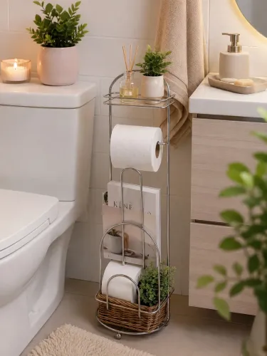 Organize Seu Banheiro com Estilo! Suporte em Metal - Excelente Estado