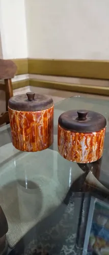 Antigo, par de vasos de cerâmica