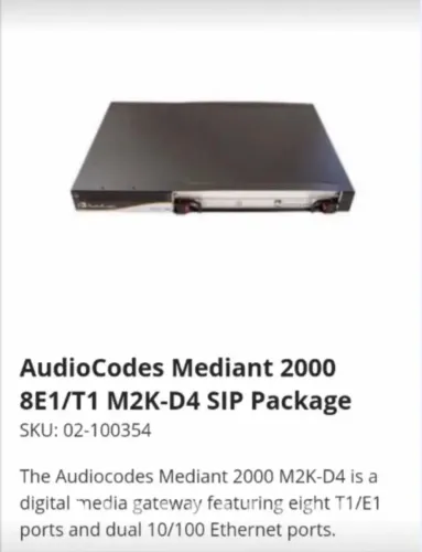Áudiocodes Mediant 2000 8e1 2ac Sip Mega Fonte Redundante10p (Usado)