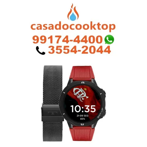 Relógio Smartwatch Masculino Technos Connect Sports do Flamengo e Edição Limitada