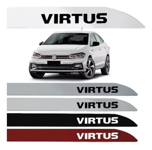 Friso Lateral Volkswagen Virtus - Branco / Preto / Prata / Cinza / Vermelho / Azul