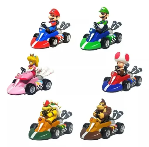 Carrinho Mario Kart Yoshi Luigi Bowser Pull Speed Tails - Loja Natan Abreu 