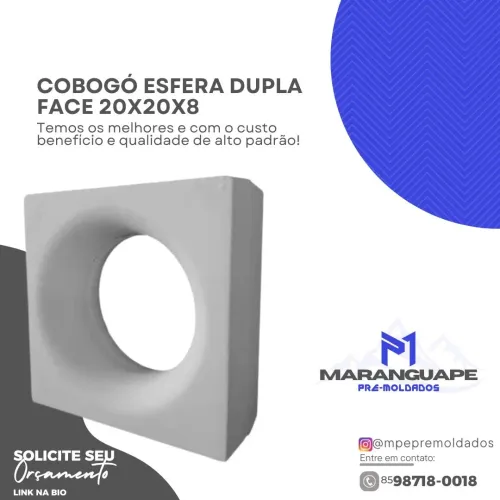 Cobogó Esfera Dupla Face 20x20x8 - Novo