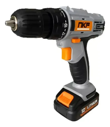 Furadeira Parafusadeira Sem Fio De 10mm Nkf Fp12x + Accesorios Com Maleta De Transporte 12
