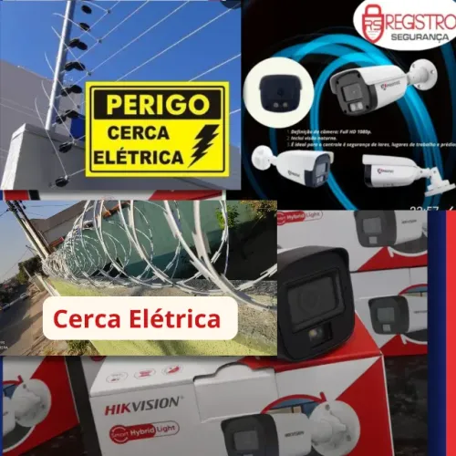 Cerca elétrica, câmera de segurança 