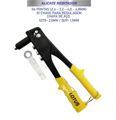 Alicate rebitador 4 pontas 9,5" - 24CM